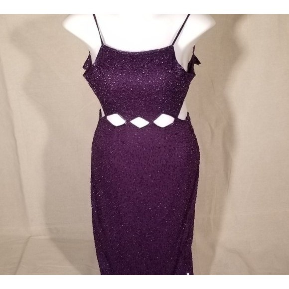Plum full length sequin gown NWOT - Picture 1 of 5